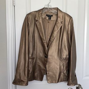 Etcetera | Bronze Leather Blazer | sz 14